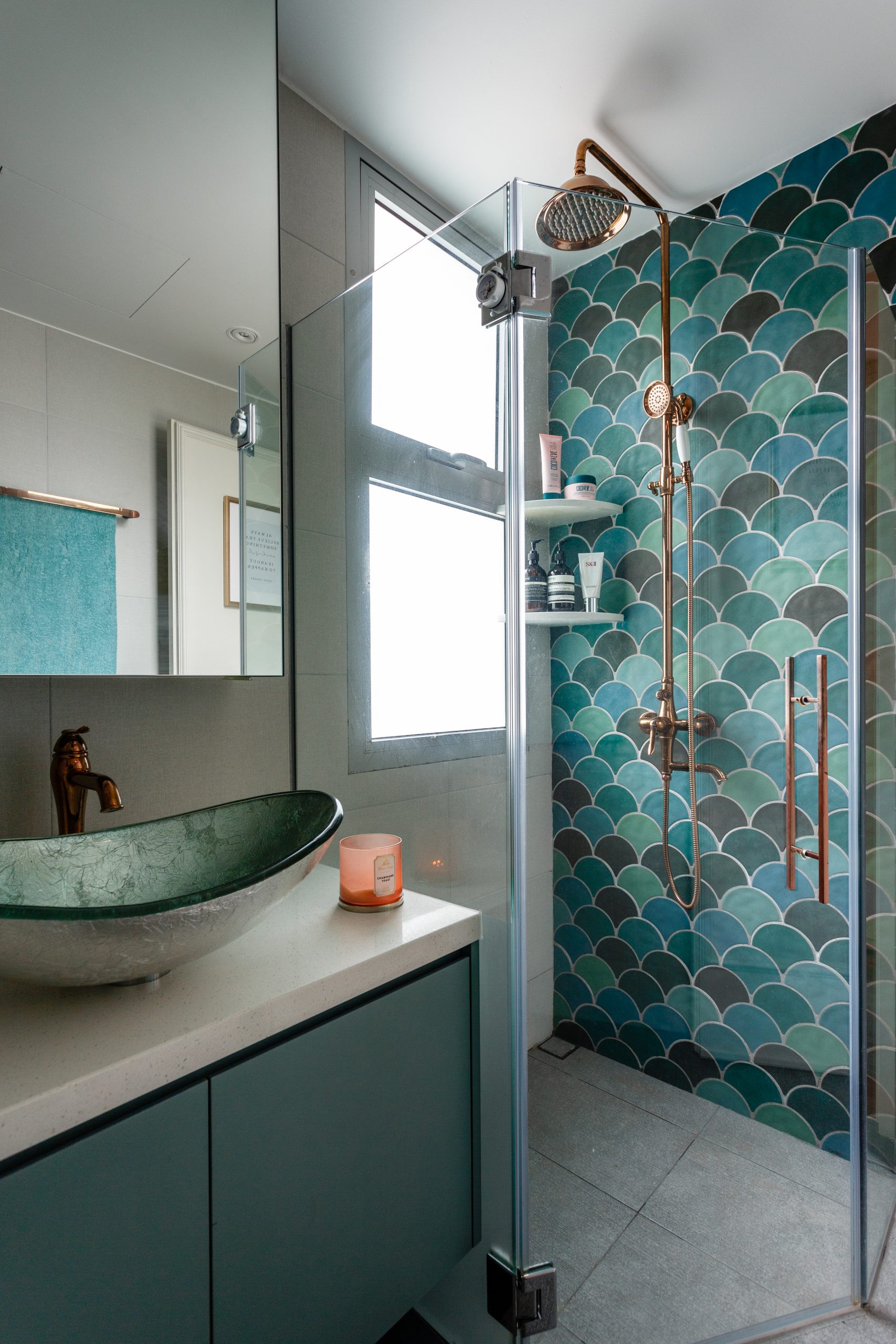 Bathroom Renovation Mistakes blue white open modern