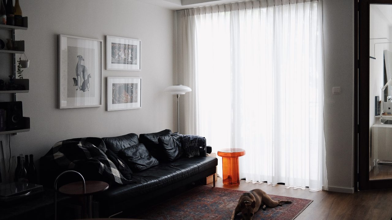 redbrick homes living room sofa blackout curtain minimalist scandinavian
