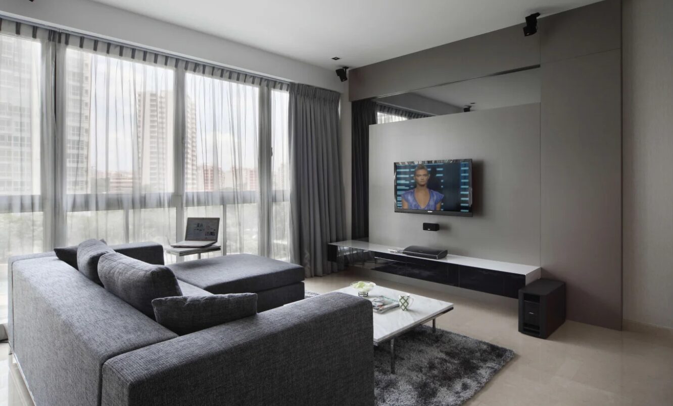 Mastering Minimalism space, grey tones, simple furniture